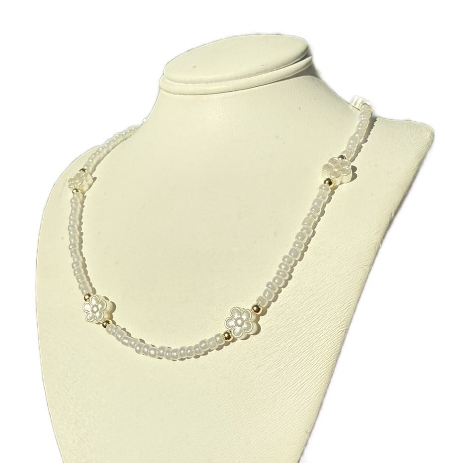 White Stunning Beaded/Chain Necklaces With Pendants - Women/Teen