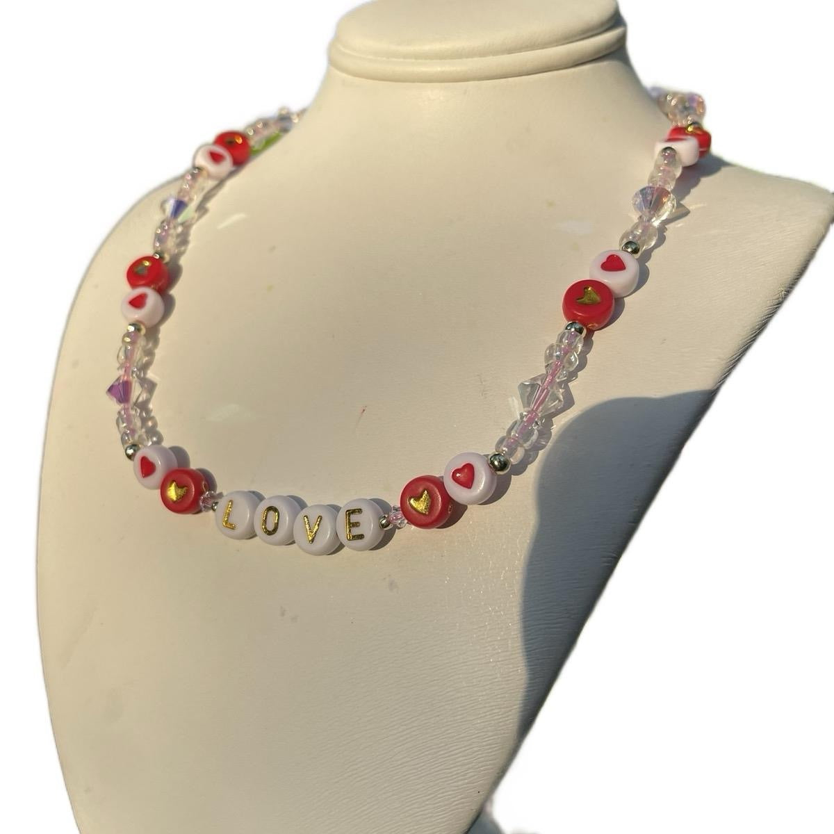 LOVE Pink w/Hearts Necklaces
