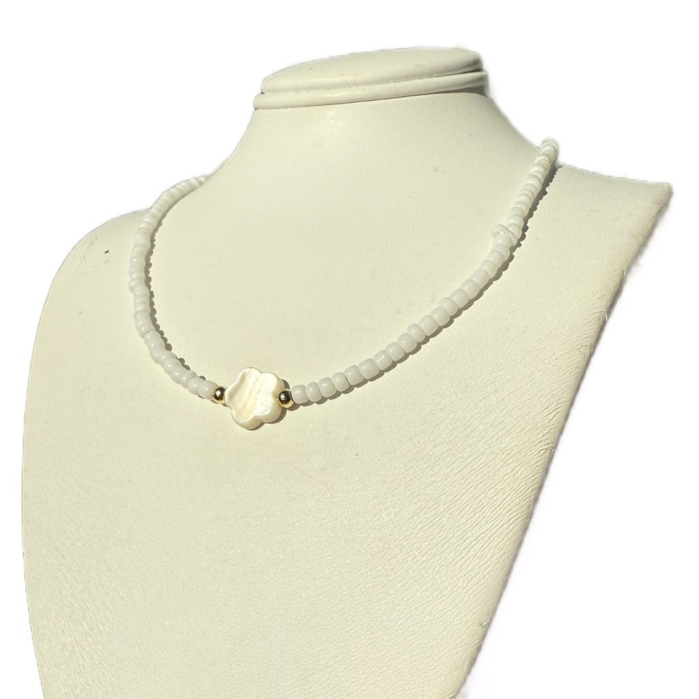 White Stunning Beaded/Chain Necklaces With Pendants - Women/Teen