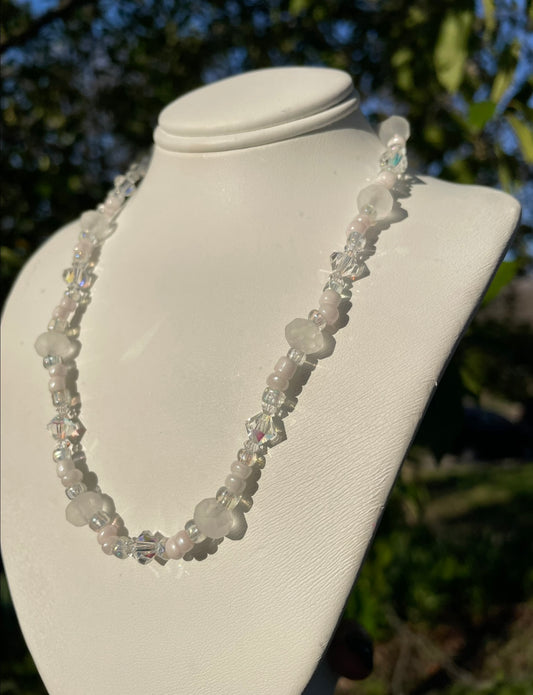 White Bridal Choker Necklace