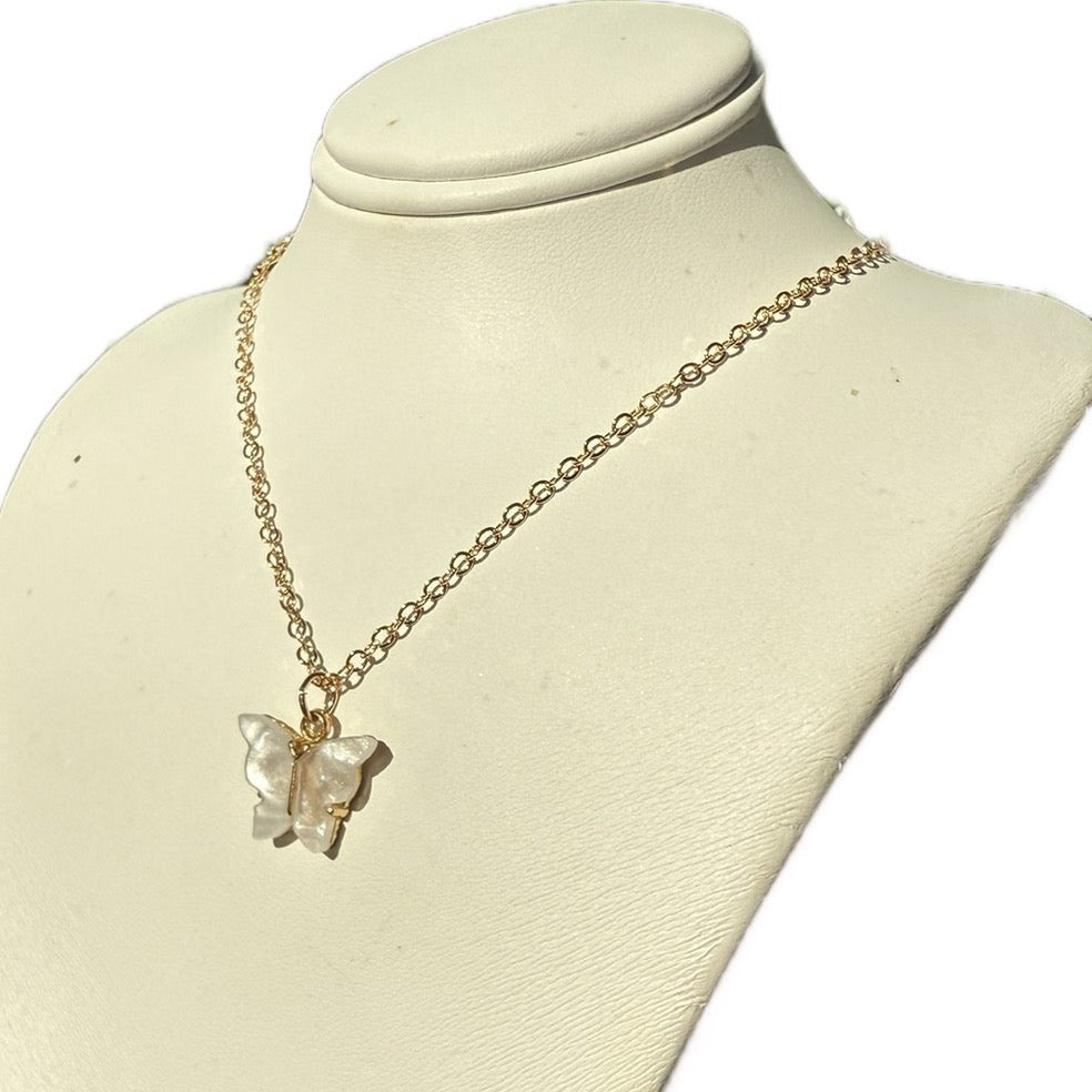 White Stunning Beaded/Chain Necklaces With Pendants - Women/Teen