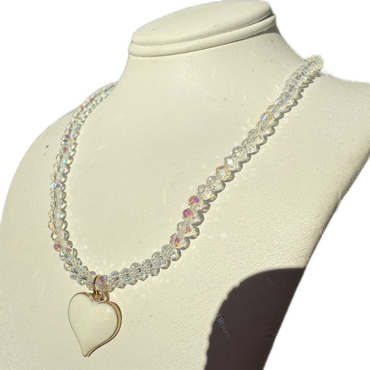White Stunning Beaded/Chain Necklaces With Pendants - Women/Teen