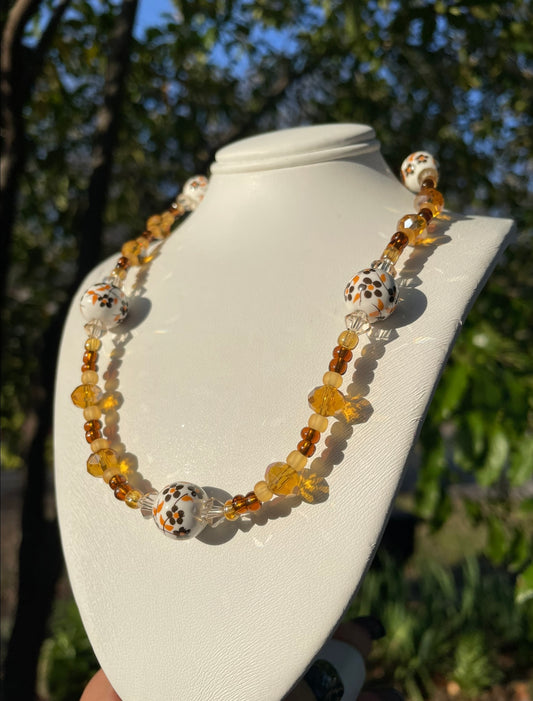 Porcelain Honey Brown Necklace