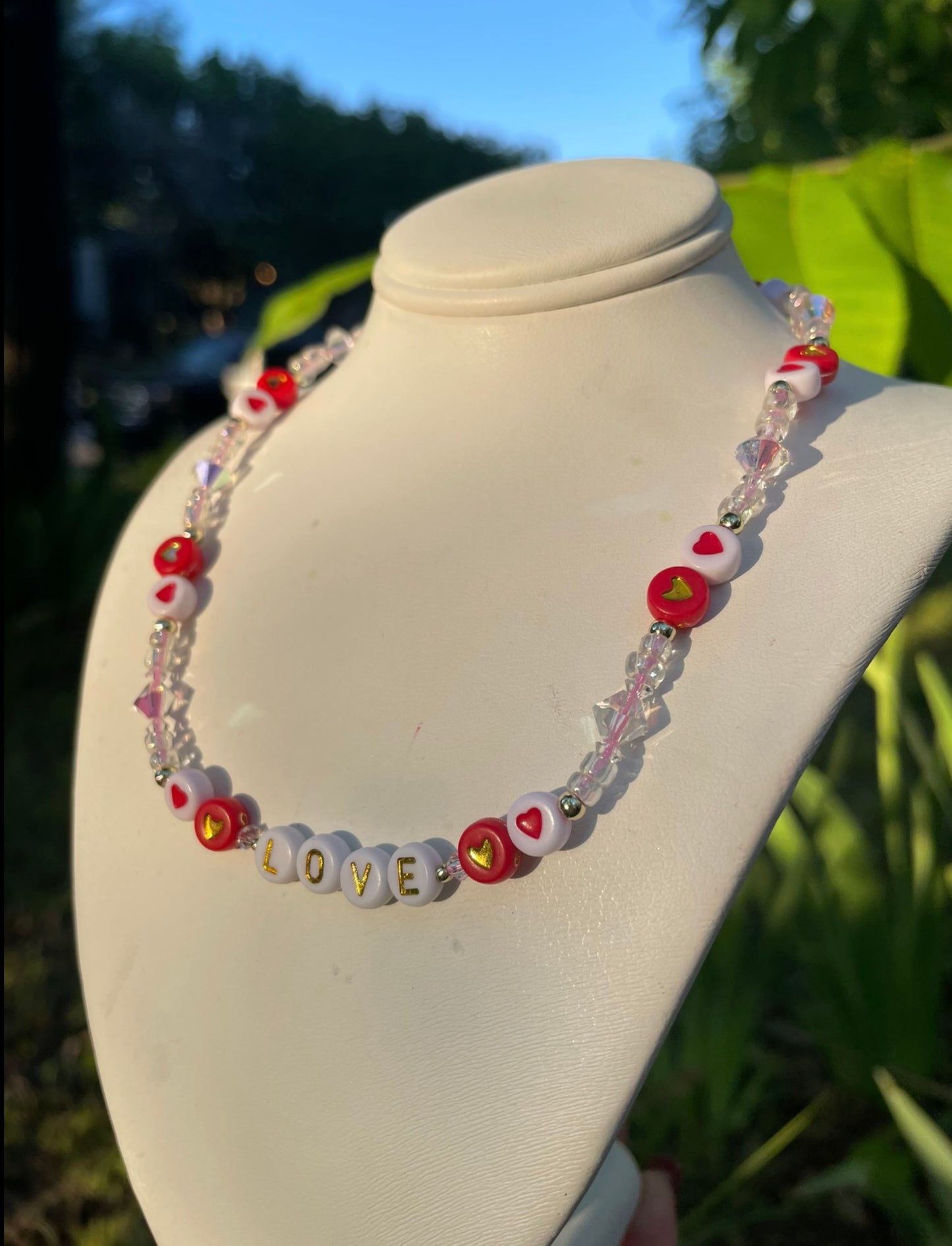 LOVE Pink w/Hearts Necklaces
